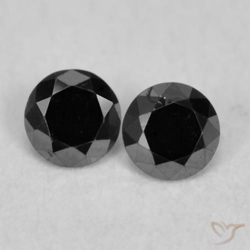 0.08ctw Natural Negro Diamante, Redondo, Opaco