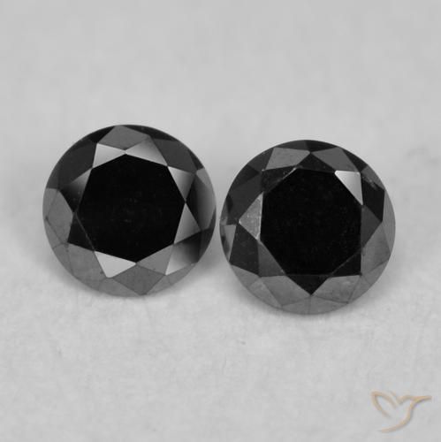 0.09ctw Natural Negro Diamante, Redondo, Opaco