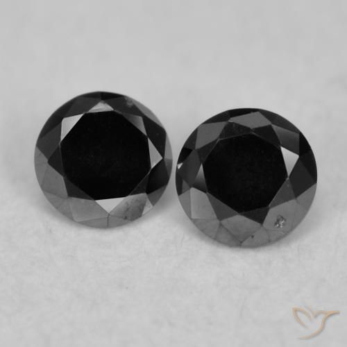 0.10ctw Natural Negro Diamante, Redondo, Opaco