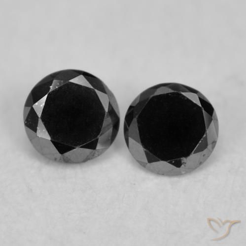 0.08ctw Natural Negro Diamante, Redondo, Opaco