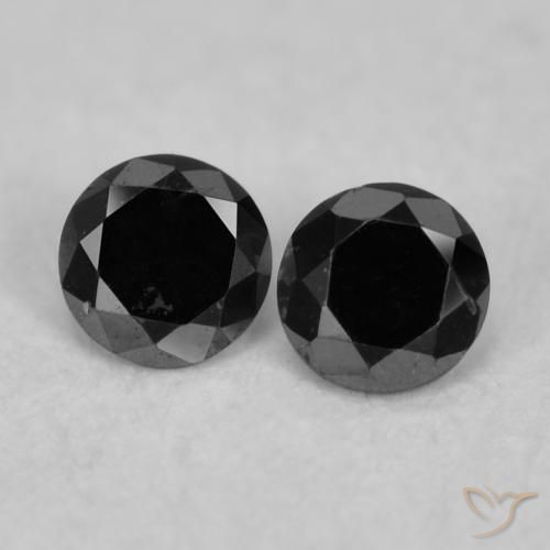 0.07ctw Natural Negro Diamante, Redondo, Opaco