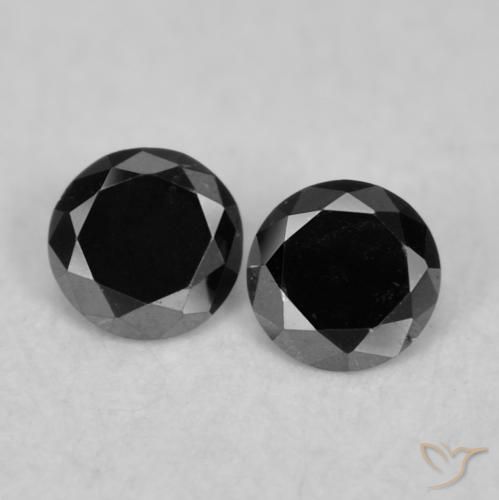 0.08ctw Natural Negro Diamante, Redondo, Opaco
