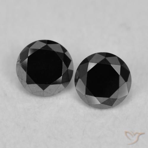 0.09ctw Natural Negro Diamante, Redondo, Opaco