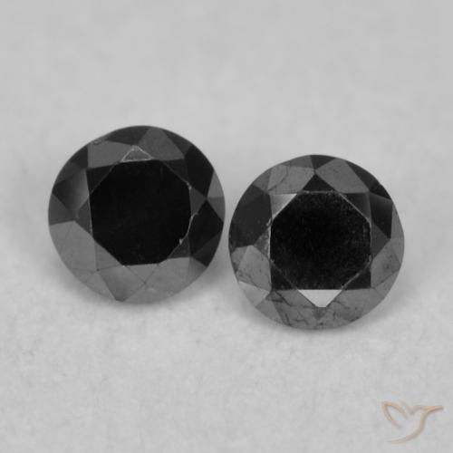 0.10ctw Natural Negro Diamante, Redondo, Opaco