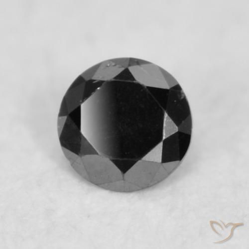 Diamante Negro natural de 0.02 ct, Redondo, Opaco