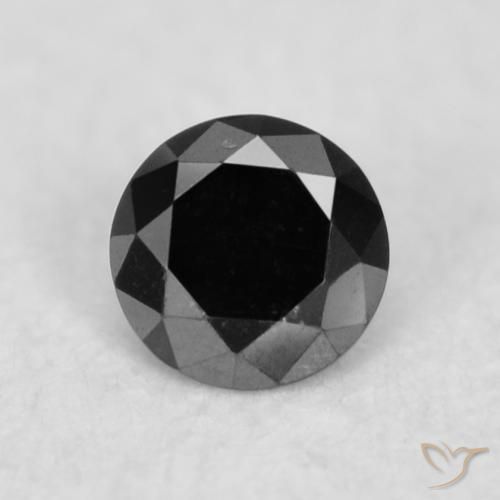 0.03ct Natural Negro Diamante, Redondo, Opaco