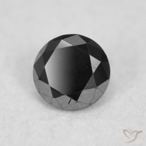 Diamante Negro natural de 0.02 ct, Redondo, Opaco