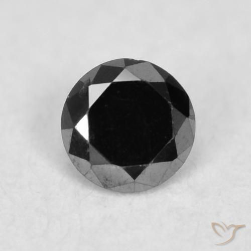 0.03ct Natural Negro Diamante, Redondo, Opaco