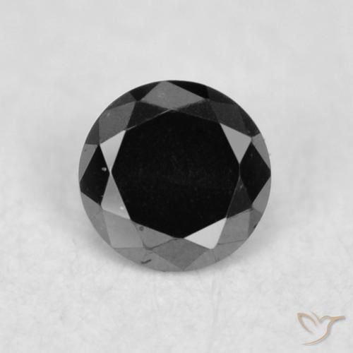 0.03ct Natural Negro Diamante, Redondo, Opaco