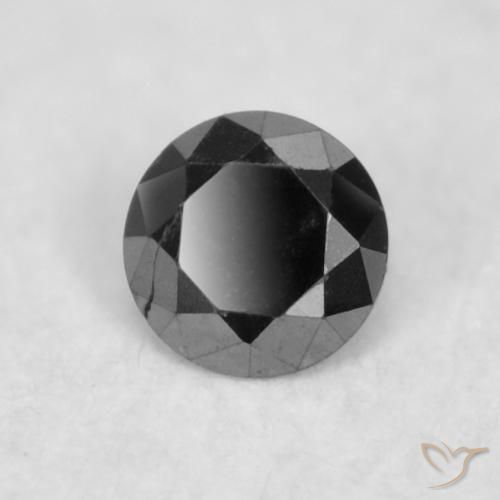 Diamante Negro natural de 0.02 ct, Redondo, Opaco