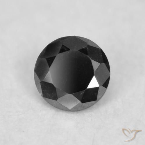 Diamante Negro natural de 0.02 ct, Redondo, Opaco