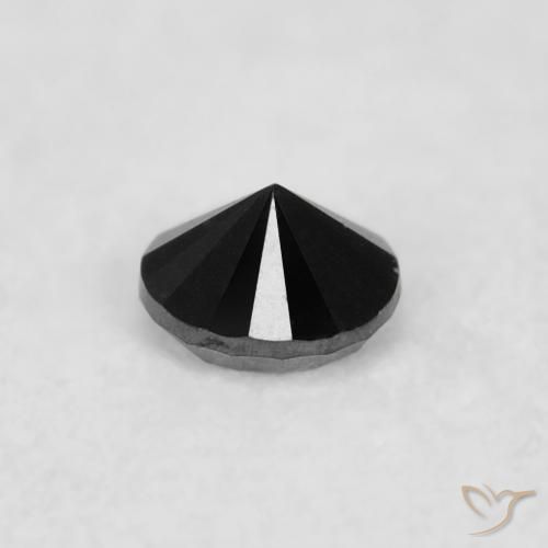 Diamante Negro natural de 0.03 ct, Redondo, Opaco