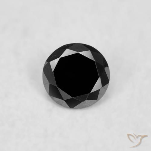 0.02ct Natural Negro Diamante, Redondo, Opaco