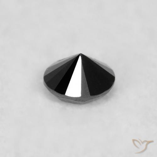 Diamante Negro natural de 0.02 ct, Redondo, Opaco