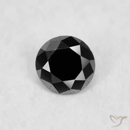 0.03ct Natural Negro Diamante, Redondo, Opaco
