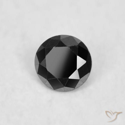Diamante Negro natural de 0.03 ct, Redondo, Opaco