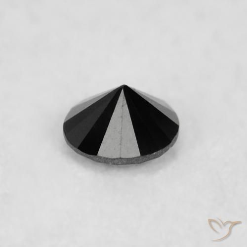 Diamante Negro natural de 0.03 ct, Redondo, Opaco