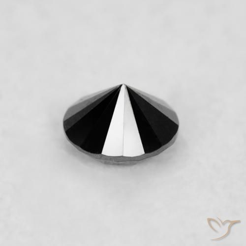 Diamante Negro natural de 0.02 ct, Redondo, Opaco