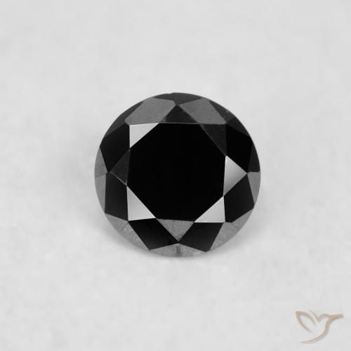 0.02ct Natural Negro Diamante, Redondo, Opaco