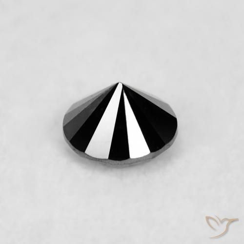 Diamante Negro natural de 0.02 ct, Redondo, Opaco