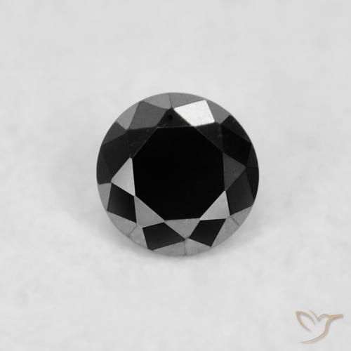 0.03ct Natural Negro Diamante, Redondo, Opaco