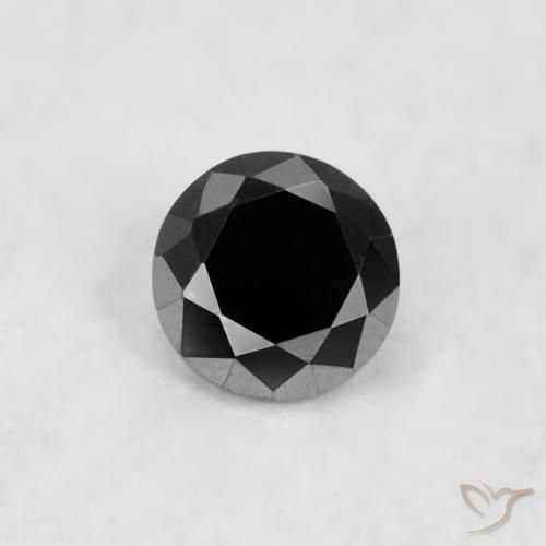 0.04ct Natural Negro Diamante, Redondo, Opaco