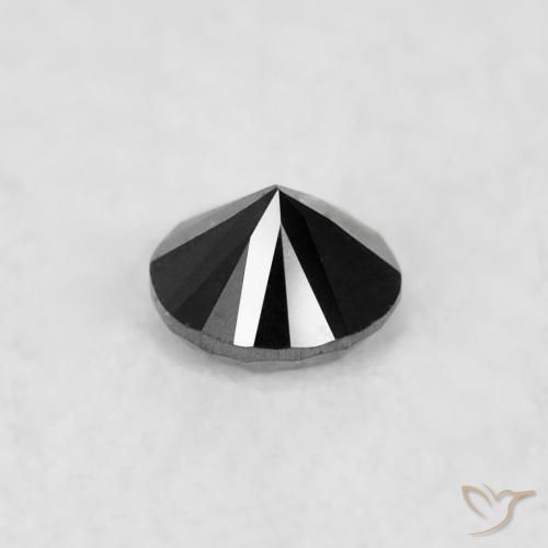 Diamante Negro natural de 0.02 ct, Redondo, Opaco