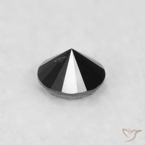 Diamante Negro natural de 0.02 ct, Redondo, Opaco