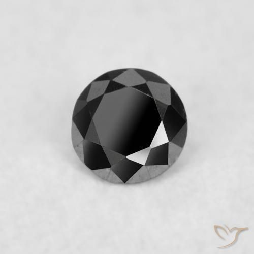 Diamante Negro natural de 0.02 ct, Redondo, Opaco