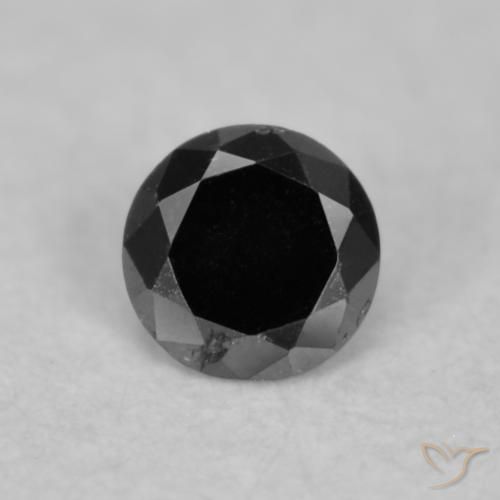 0.04ct Natural Negro Diamante, Redondo, Opaco