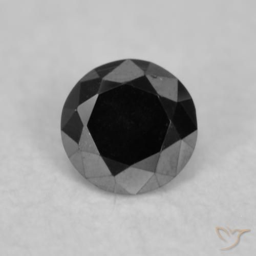 0.04ct Natural Negro Diamante, Redondo, Opaco