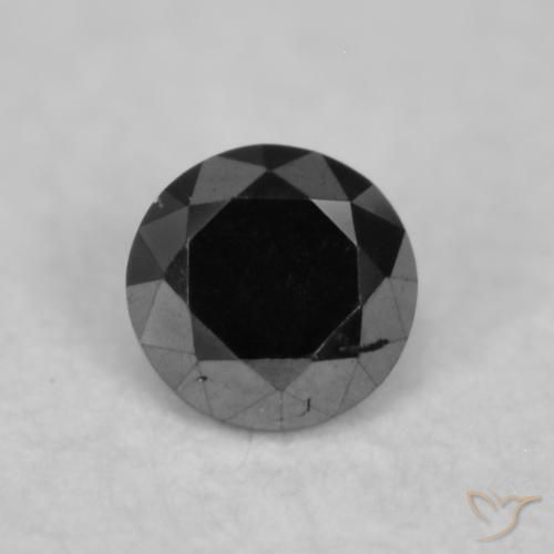 0.05ct Natural Negro Diamante, Redondo, Opaco