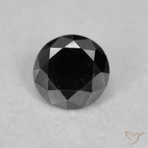 0.02ct Natural Negro Diamante, Redondo, Opaco