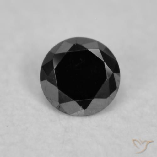 0.02ct Natural Negro Diamante, Redondo, Opaco