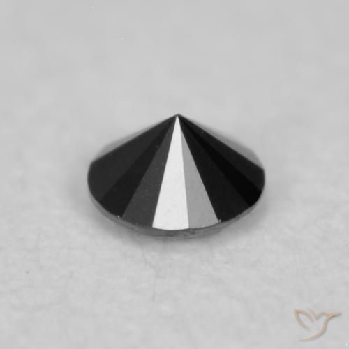 Diamante Negro natural de 0.02 ct, Redondo, Opaco