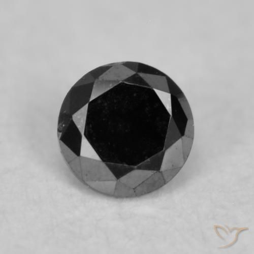 0.04ct Natural Negro Diamante, Redondo, Opaco