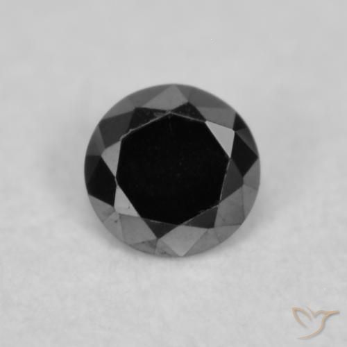 0.03ct Natural Negro Diamante, Redondo, Opaco