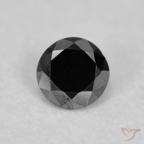 0.03ct Natural Negro Diamante, Redondo, Opaco