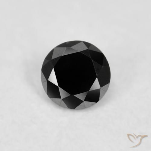 0.02ct Natural Negro Diamante, Redondo, Opaco
