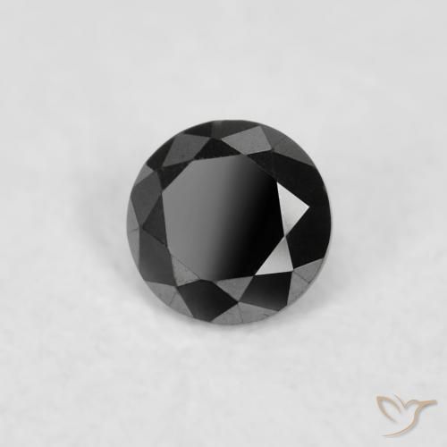 Diamante Negro natural de 0.02 ct, Redondo, Opaco