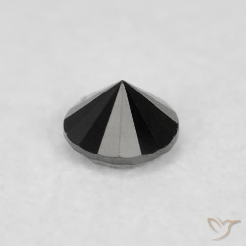 Diamante Negro natural de 0.02 ct, Redondo, Opaco