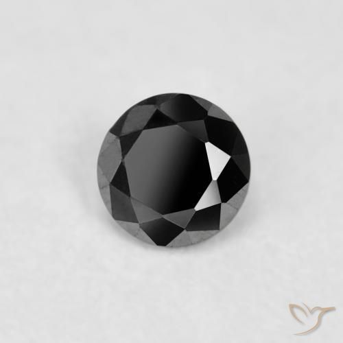 Diamante Negro natural de 0.02 ct, Redondo, Opaco