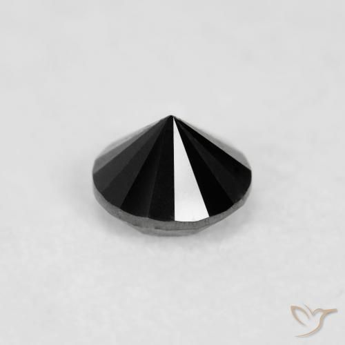 Diamante Negro natural de 0.02 ct, Redondo, Opaco
