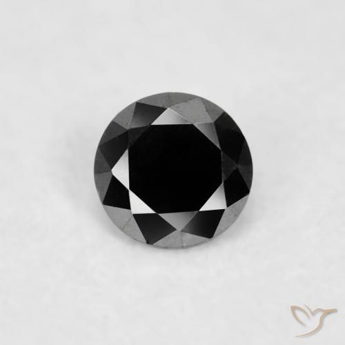 0.03ct Natural Negro Diamante, Redondo, Opaco