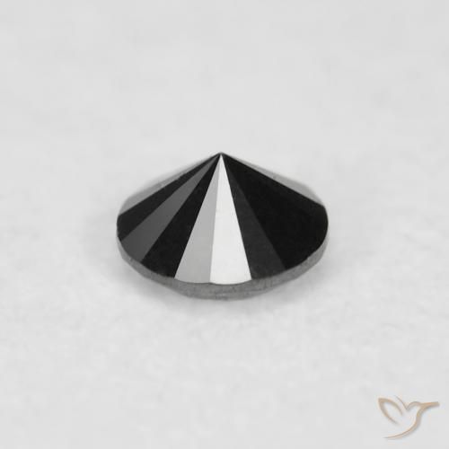 Diamante Negro natural de 0.03 ct, Redondo, Opaco