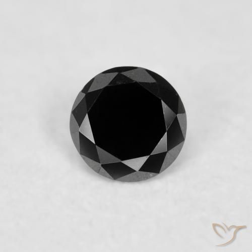 0.02ct Natural Negro Diamante, Redondo, Opaco