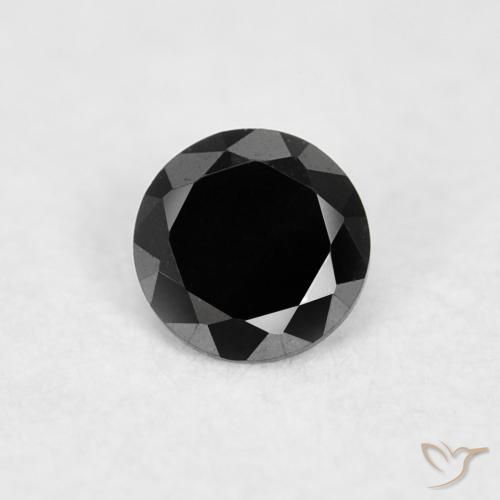 0.03ct Natural Negro Diamante, Redondo, Opaco