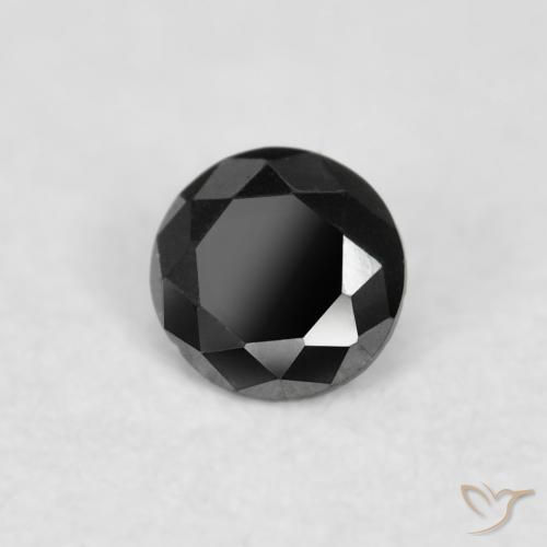 Diamante Negro natural de 0.04 ct, Redondo, Opaco