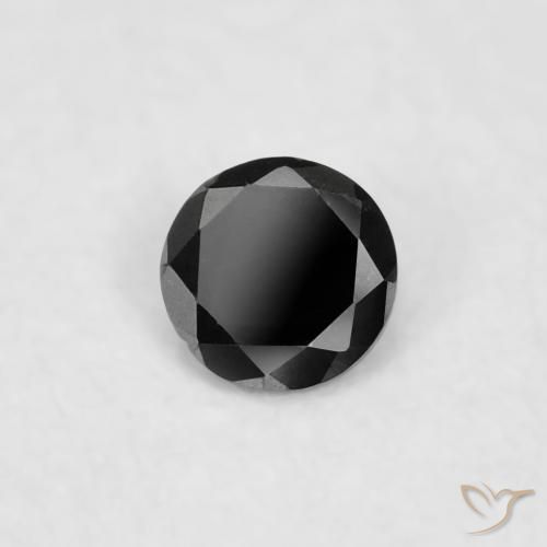 Diamante Negro natural de 0.02 ct, Redondo, Opaco
