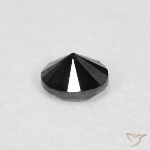 Diamante Negro natural de 0.02 ct, Redondo, Opaco
